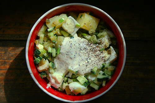 Картофельно-огуречный салат