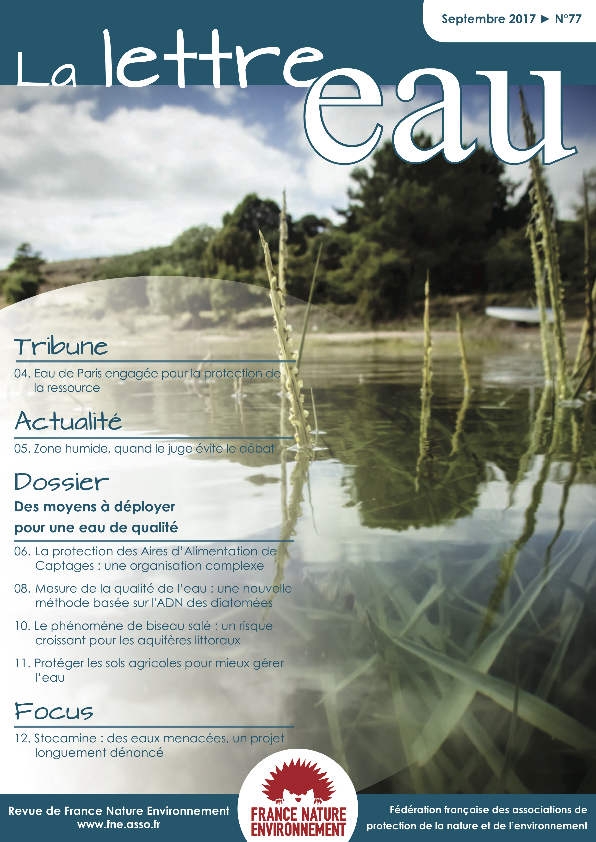 Lettre Eau n°77 : des moyens à déployer pour une eau de qualité | France Nature Environnement