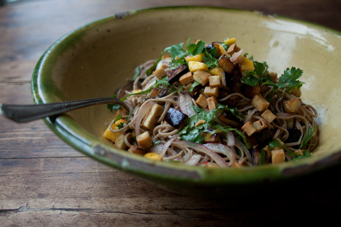 Ottolenghi Soba Noodles with Aubergine and Mango Recipe - 101 Cookbooks