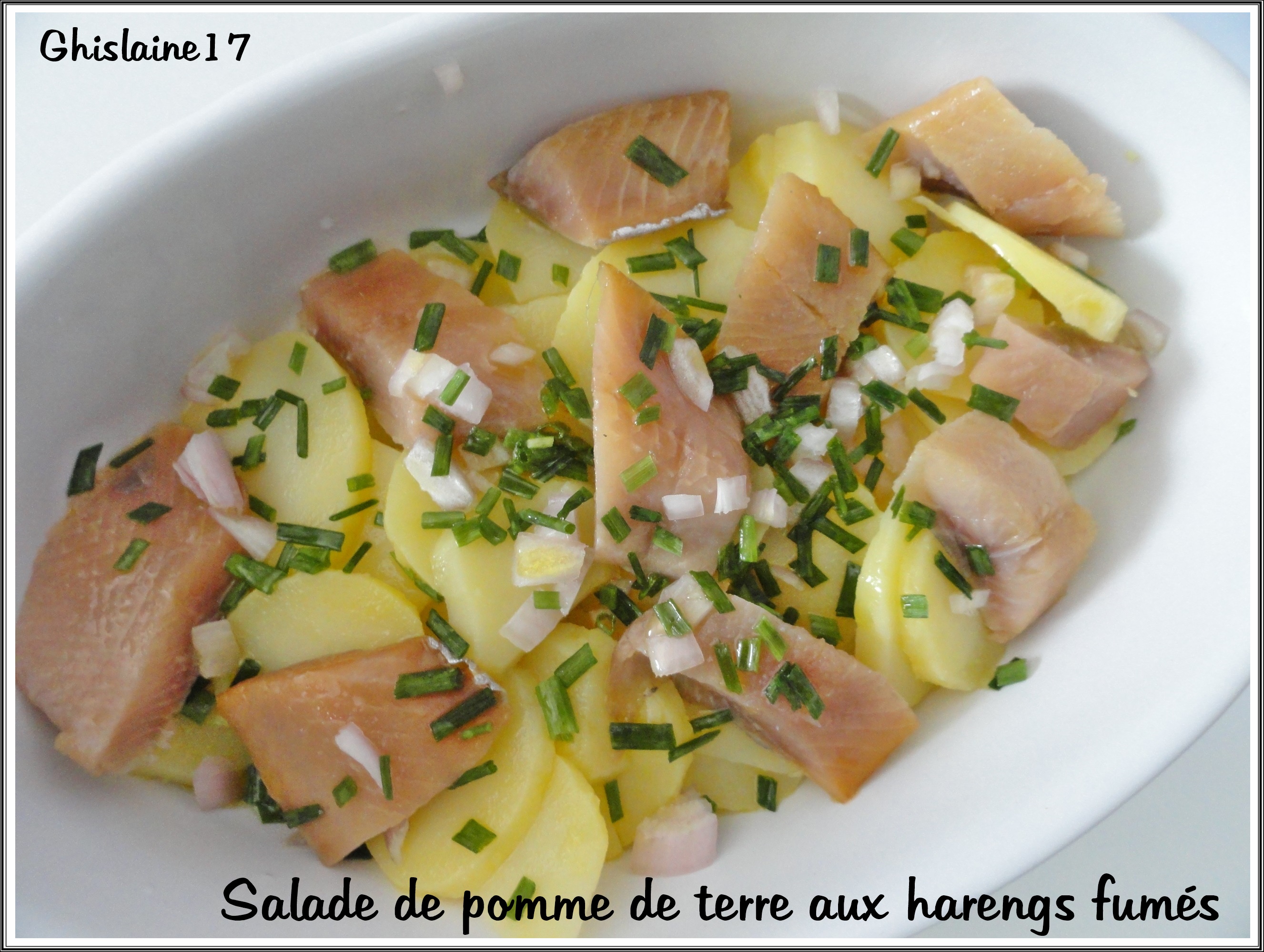 Salade de pomme de terre aux harengs fumés - Ghislaine Cuisine
