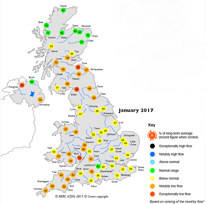 Dry January extends rainfall and runoff deficiencies in UK | Centre for Ecology & Hydrology