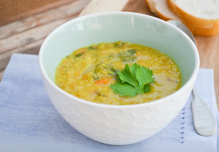 Spiced Carrot, Lentil & Spinach Soup (5:2 Diet) - Tinned Tomatoes