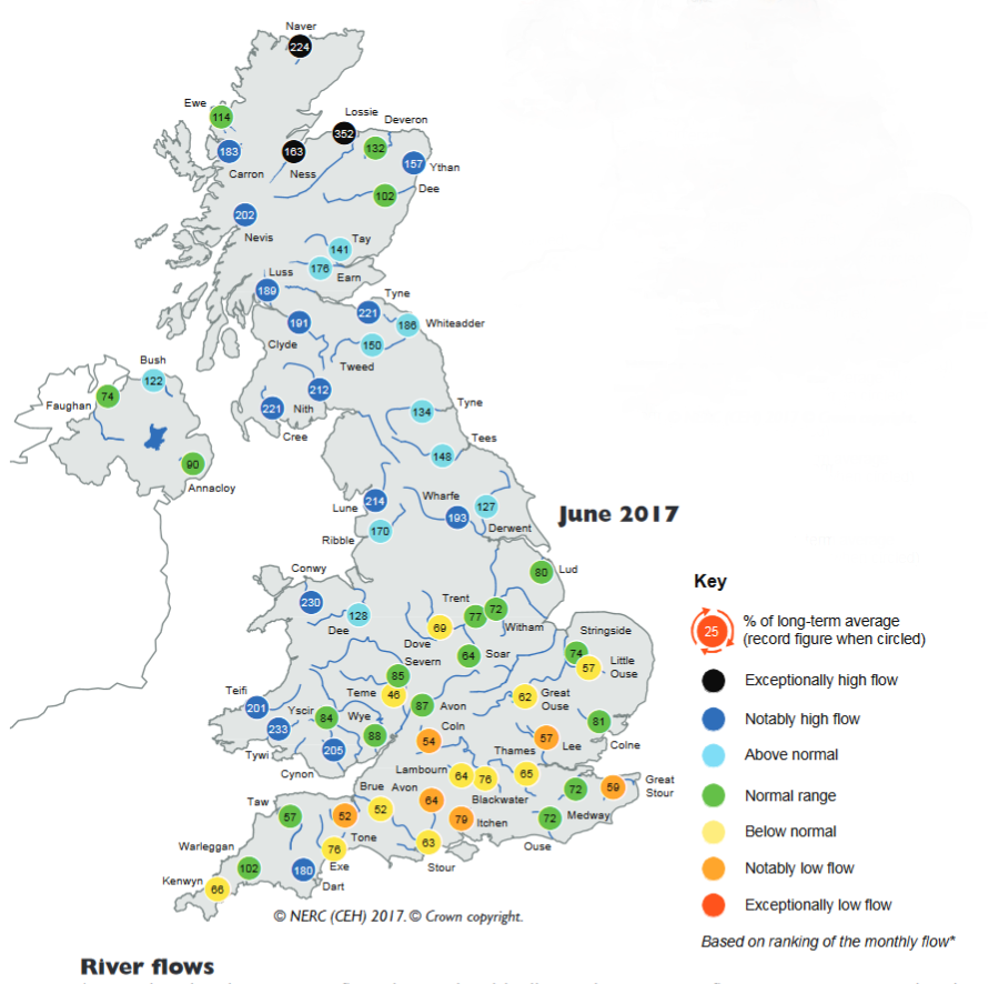 June 2017 Hydrological Summary for the UK | Centre for Ecology & Hydrology