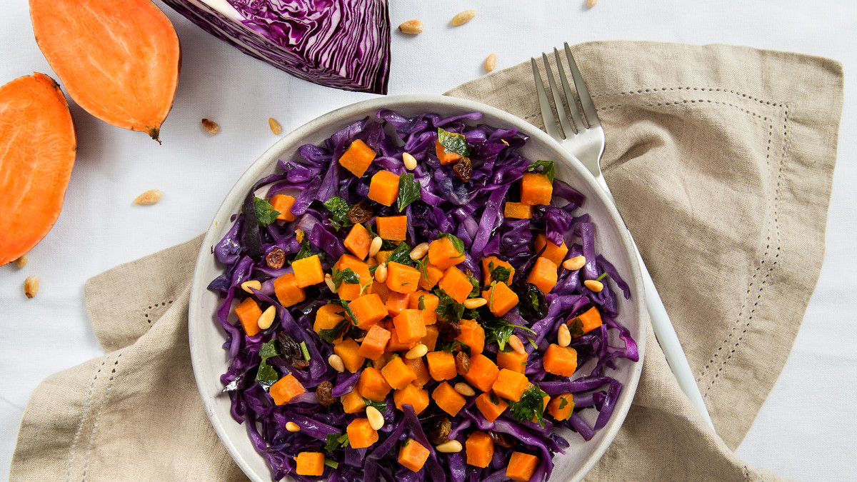 Warm Red Cabbage Salad with Sweet Potatoes Recipe - Vegetarian Times