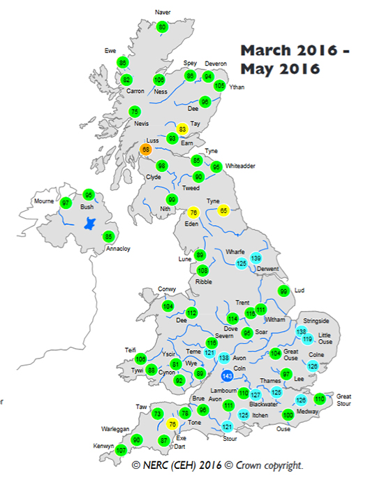 Warm May marked by regional rainfall differences - latest hydrological summary | Centre for Ecology & Hydrology