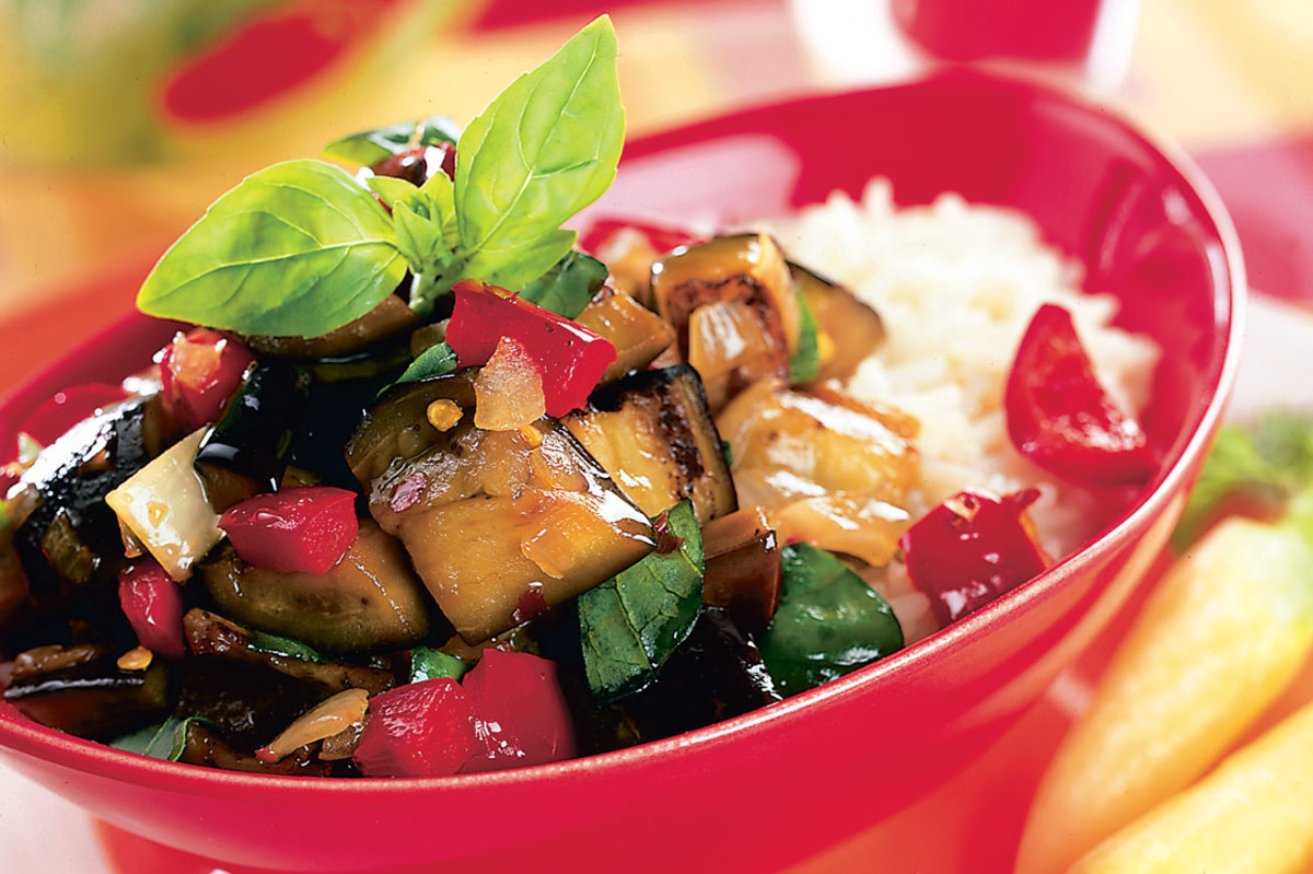 Thai Spicy Eggplant with Sweet Basil Recipe - Vegetarian Times