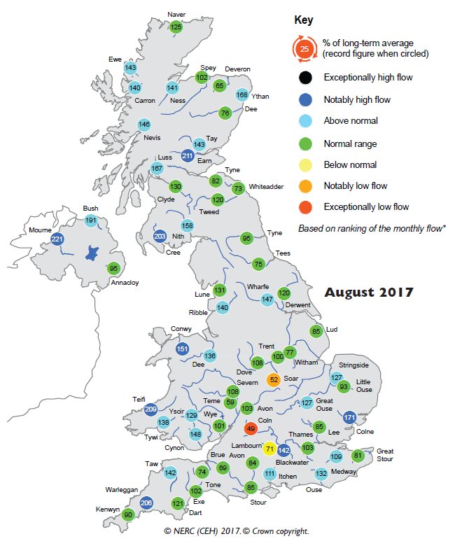 August 2017 UK Hydrological Summary | Centre for Ecology & Hydrology