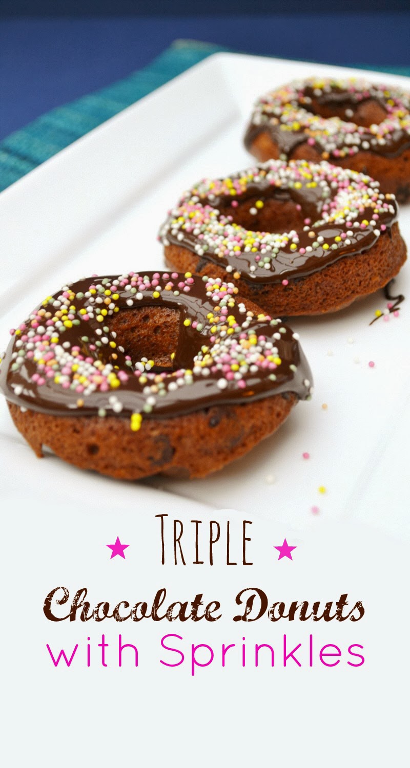 Triple Chocolate Donuts with Sprinkles - Tinned Tomatoes