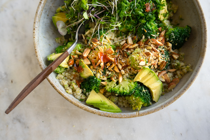 Vibrant Vegan Double Broccoli Buddha Bowl Recipe - 101 Cookbooks