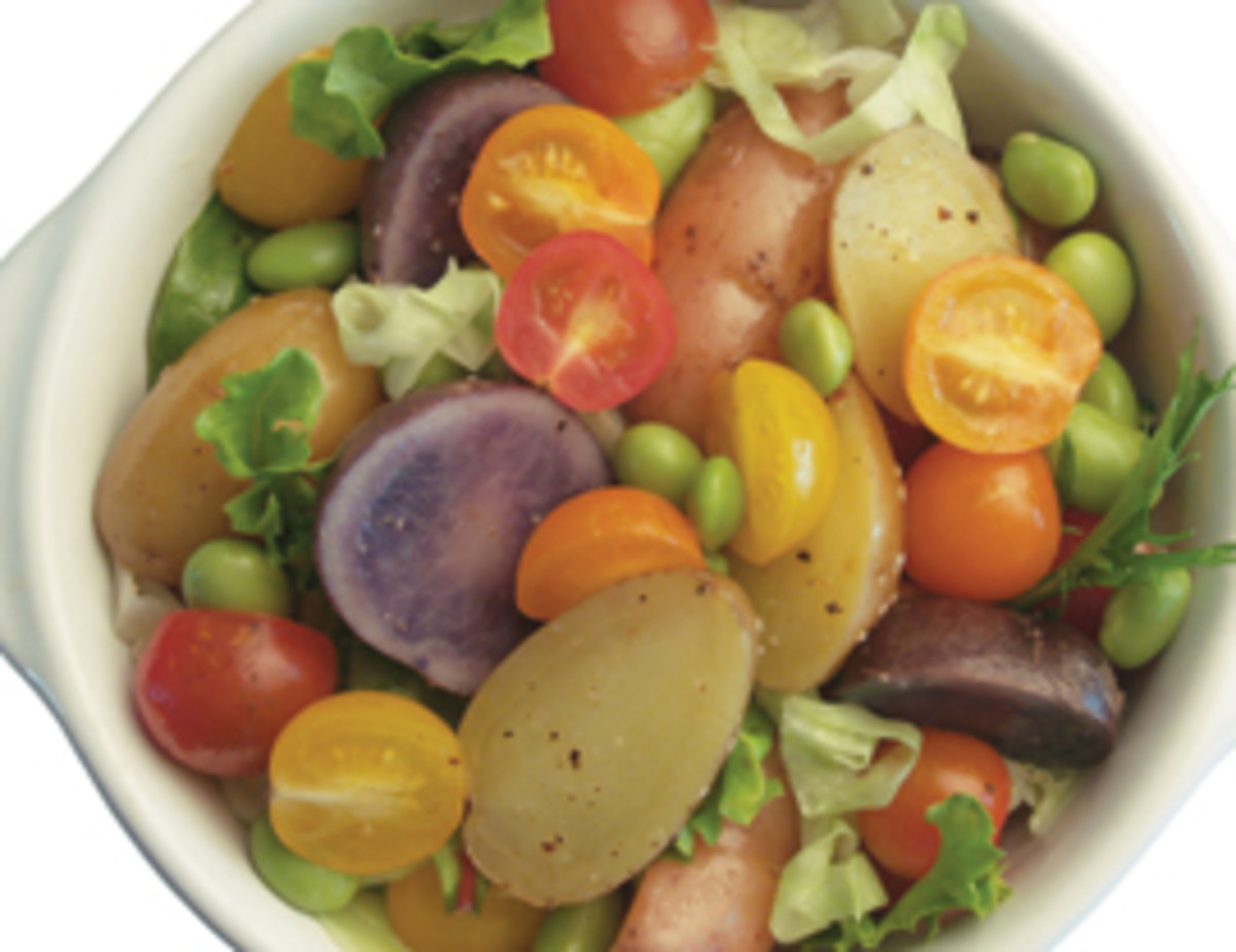 Warm Potato and Edamame Salad Recipe - Vegetarian Times