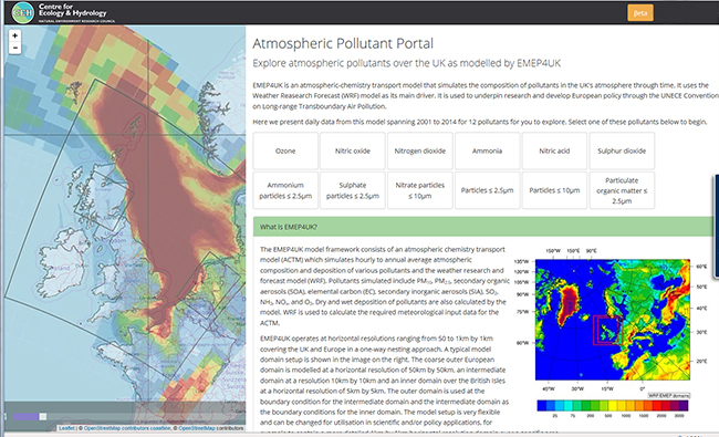 The Atmospheric Pollution Portal – visualising UK air pollution | Centre for Ecology & Hydrology