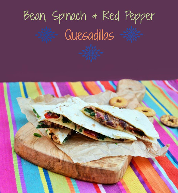 Bean, Spinach and Red Pepper Quesadillas - Tinned Tomatoes
