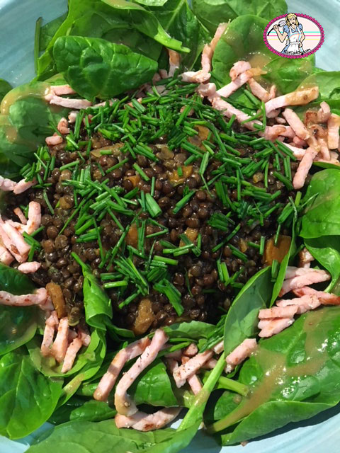 Salade de lentilles et pousses d'épinard - FabiCooking