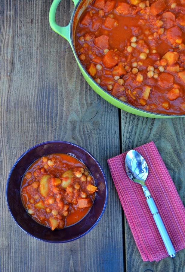 Hearty Chickpea and Sweet Potato Stew - Tinned Tomatoes