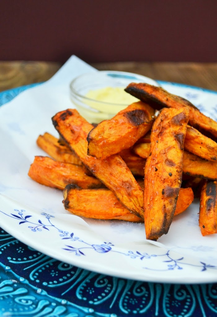 Paprika Spiced Sweet Potato Fries and Three of my Favourite Dips - Tinned Tomatoes