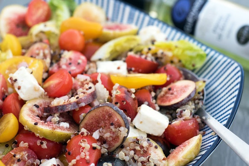 Salade tomates figues quinoa - Elise dit à Table | Blog cuisine Montpellier