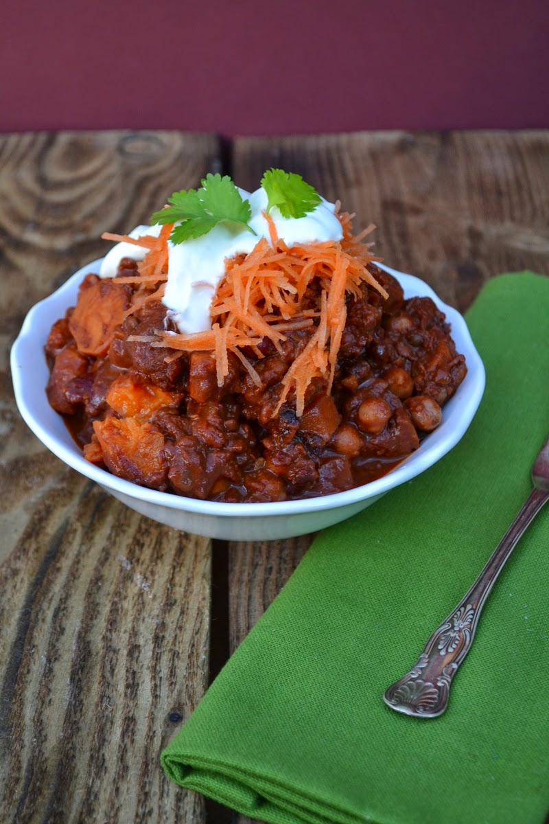 Mexican Sweet Potato and Puy Lentil Mole - Tinned Tomatoes