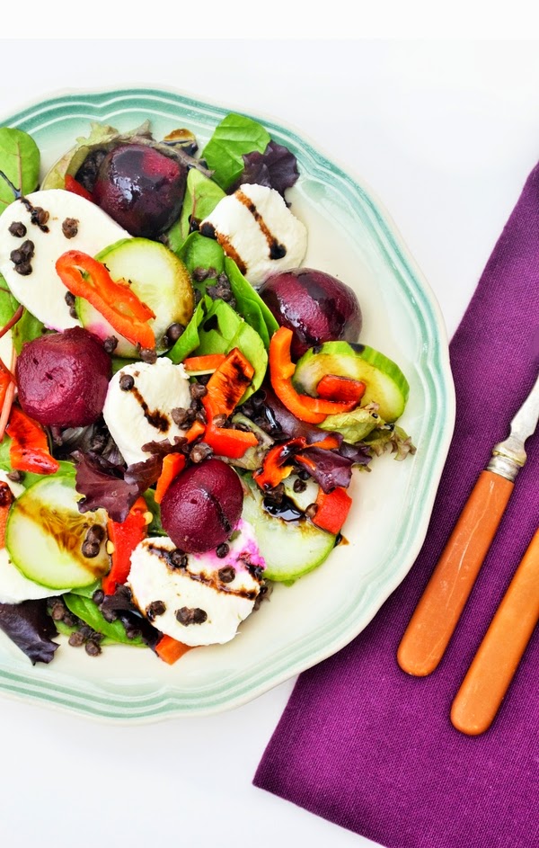 Puy Lentil, Beet and Mozzarella Salad - Tinned Tomatoes
