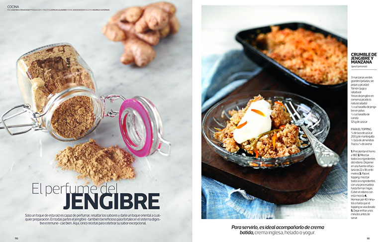 Recetas con Jengibre en revista Mujer LT - Espacio Culinario
