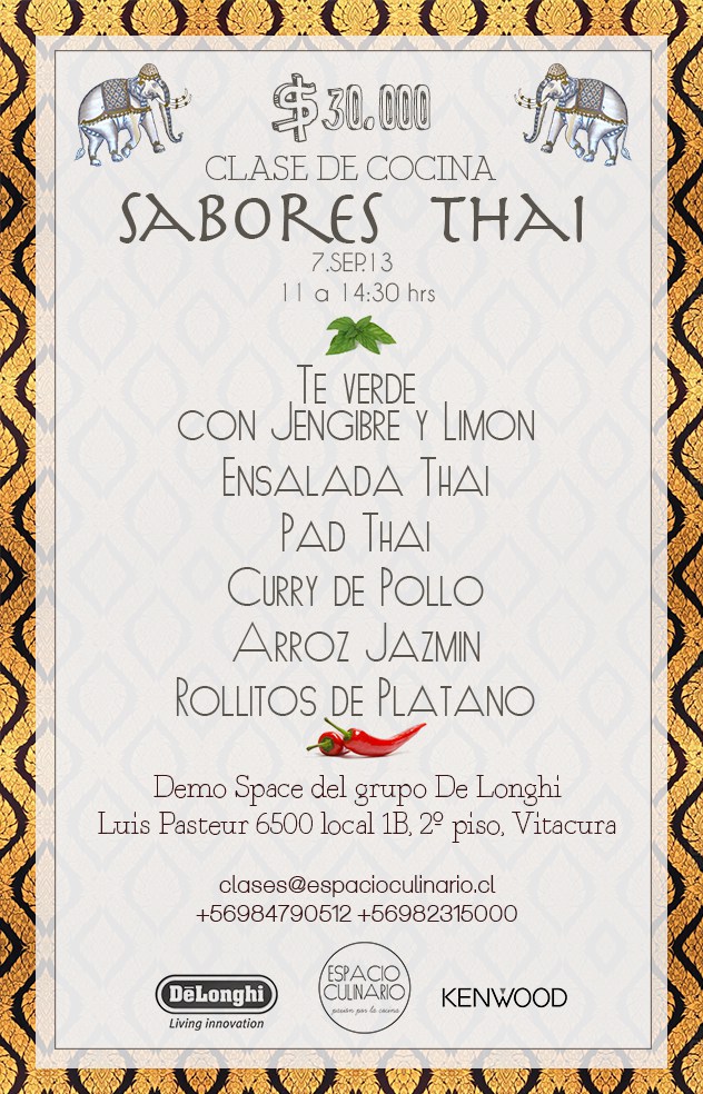 Clase Sabores Thai - 7 de septiembre - Espacio Culinario