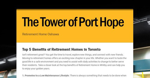 The Tower of Port Hope | Smore Newsletters