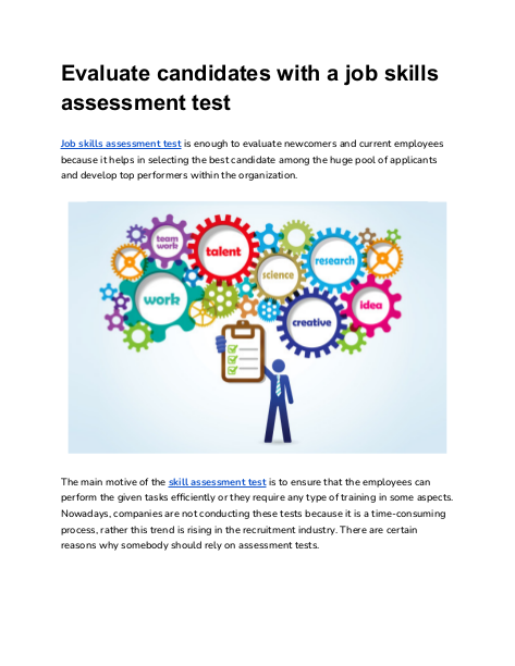 Evaluate candidates with a job skills assessment test | edocr