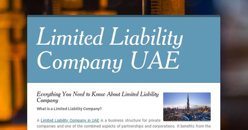 Limited Liability Company UAE | Smore Newsletters