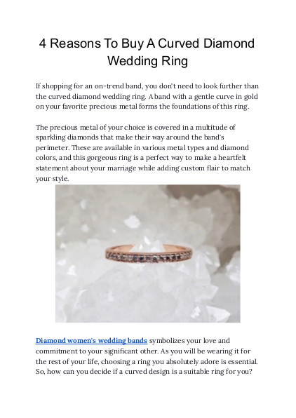 4 Reasons To Buy A Curved Diamond Wedding Ring.docx | edocr